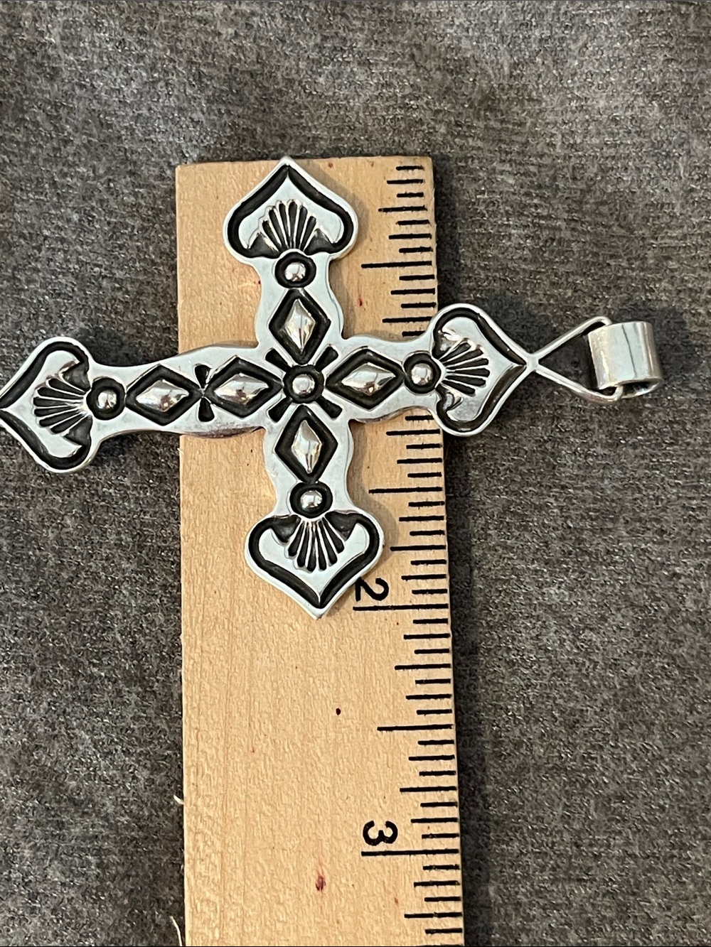 Sterling Phillip Guerro Navajo Cross Pendant - Picture 6 of 9